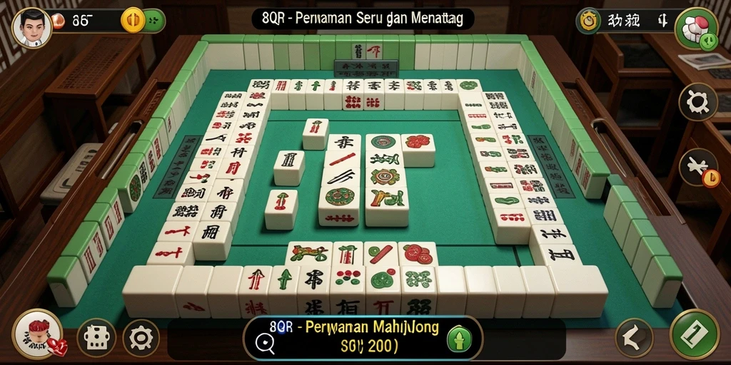 Tampilan gameplay menegangkan dalam permainan Mahjong 8QR.