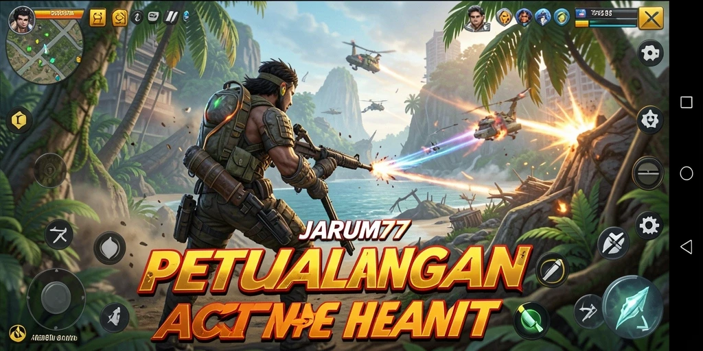 Tampilan gameplay seru dari JARUM77 dengan aksi yang mendebarkan.