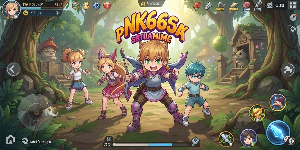 Tampilan gameplay NK666 yang penuh aksi dan karakter anime ikonik.